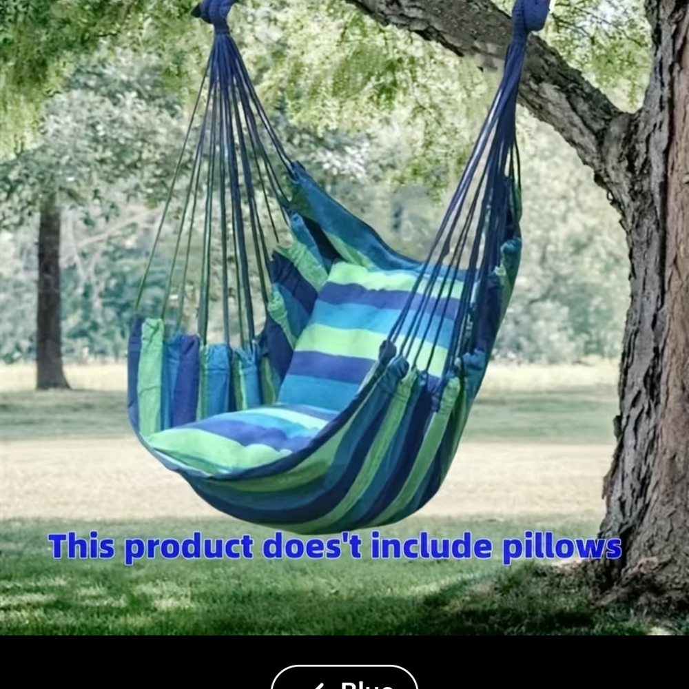 Striped Blue and Green Hammock Chair